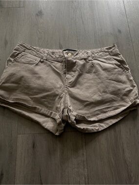 Ambiance Women's Taupe Cargo-Style Shorts